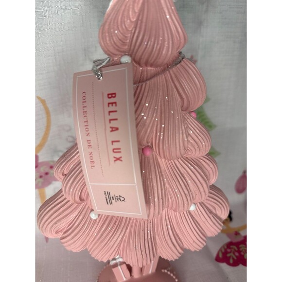 Bella Lux pink frosted Christmas tree with bow - Picture 6 of 6